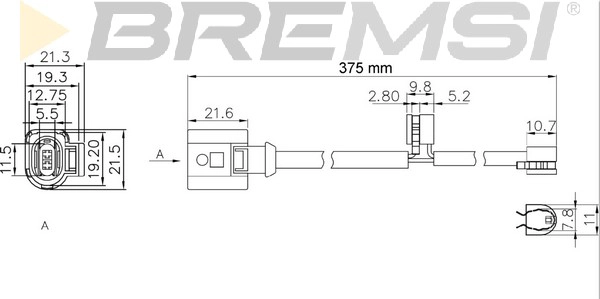 Warning Contact, brake pad wear (WI0811)