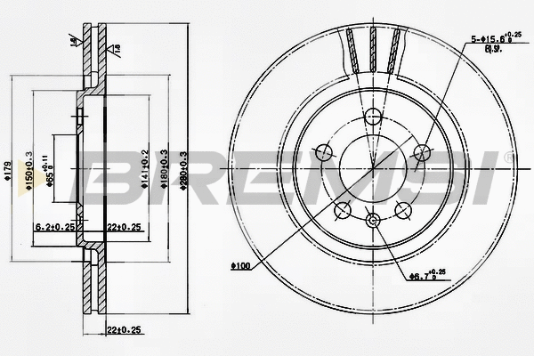 Brake Disc (CD6332V)