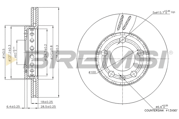 Brake Disc (CD7164V)
