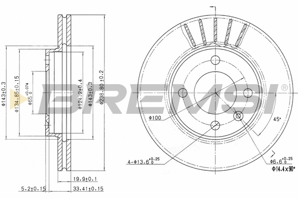 Brake Disc (CD6175V)