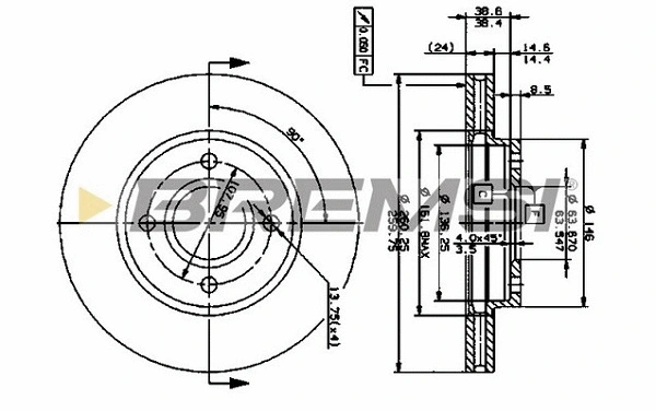 Brake Disc (CD6364V)