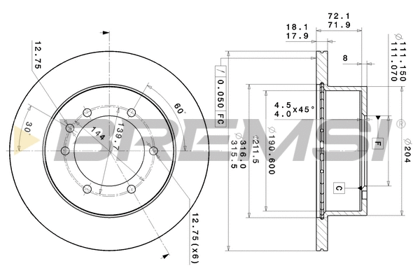 Brake Disc (CD6976V)