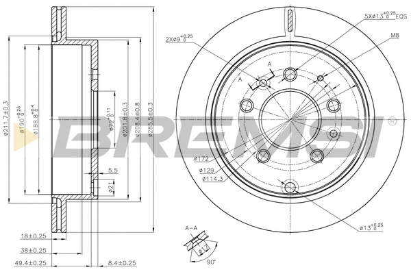 Brake Disc (CD8261V)
