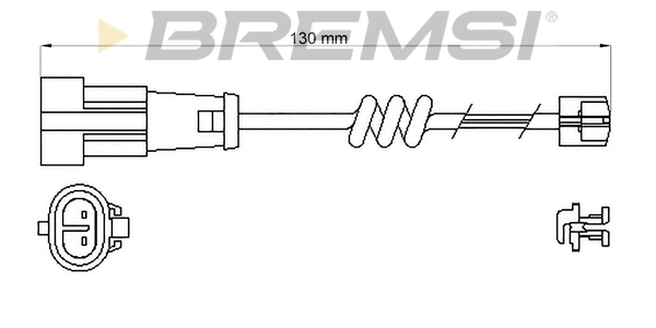 Warning Contact, brake pad wear (WI0714)