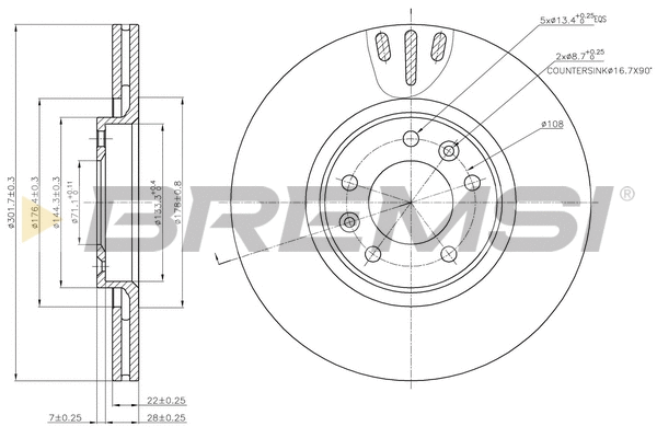 Brake Disc (CD7652V)