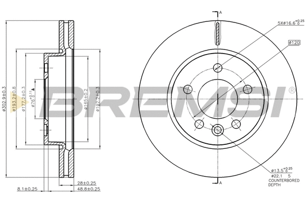 Brake Disc (CD8017V)