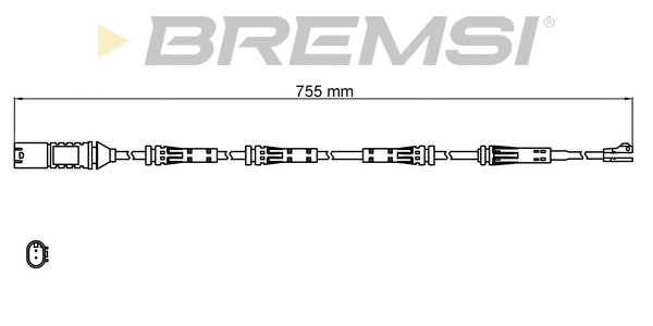 Warning Contact, brake pad wear (WI0814)