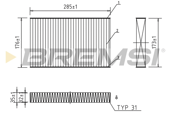 Filter, cabin air (FC0185A)