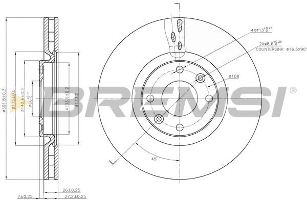 Brake Disc (CD7676V)