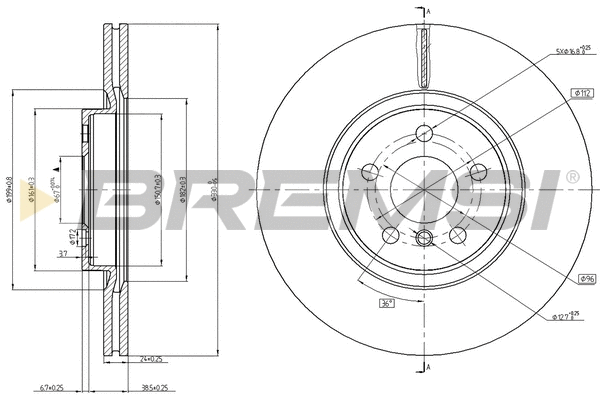 Brake Disc (CD8762V)