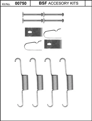 Accessory Kit, parking brake shoes (00750)