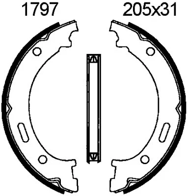 Brake Shoe Set, parking brake (01797)