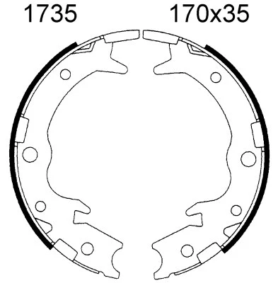 Brake Shoe Set, parking brake (01735)