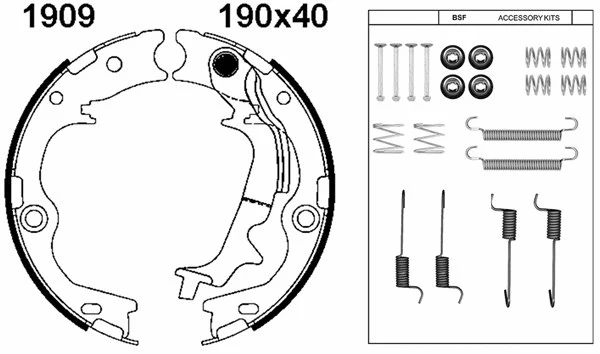 Brake Shoe Set, parking brake (01909K)