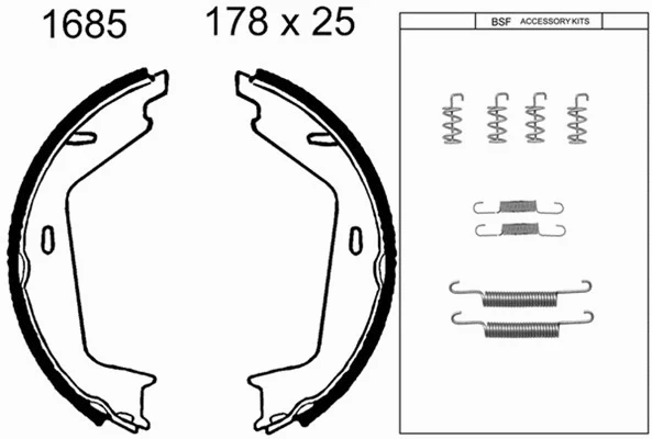 Brake Shoe Set, parking brake (01685K)