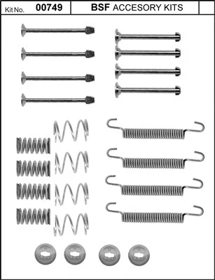 Accessory Kit, parking brake shoes (00749)