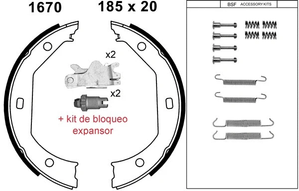 Brake Shoe Set, parking brake (01670KC)