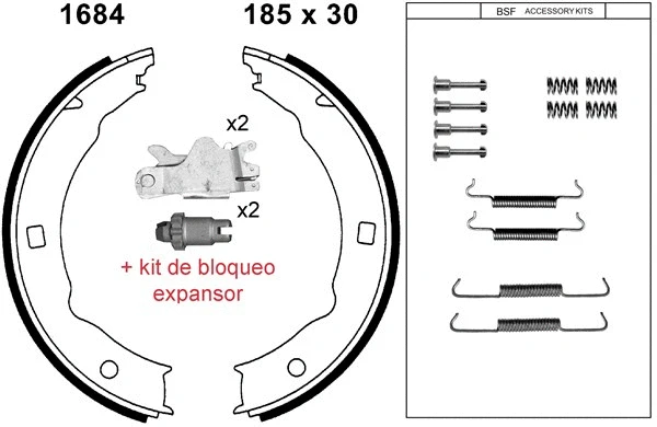 Brake Shoe Set, parking brake (01684KC)