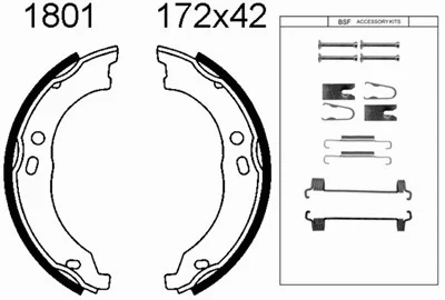 Brake Shoe Set, parking brake (01801K)