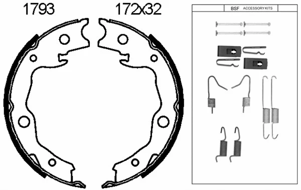 Brake Shoe Set, parking brake (01793K)