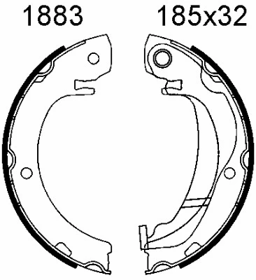 Brake Shoe Set, parking brake (01883)