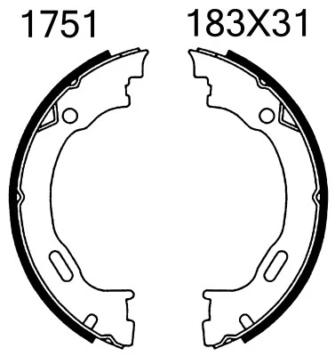 Brake Shoe Set, parking brake (01751)