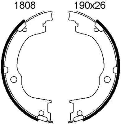 Brake Shoe Set, parking brake (01808)