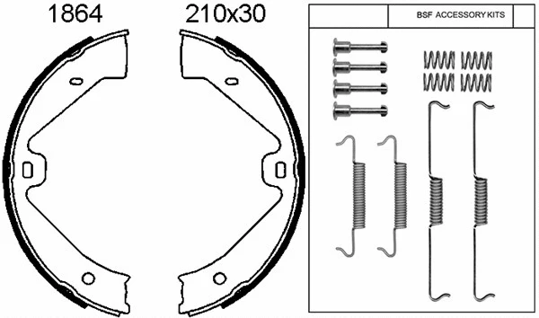 Brake Shoe Set, parking brake (01864K)