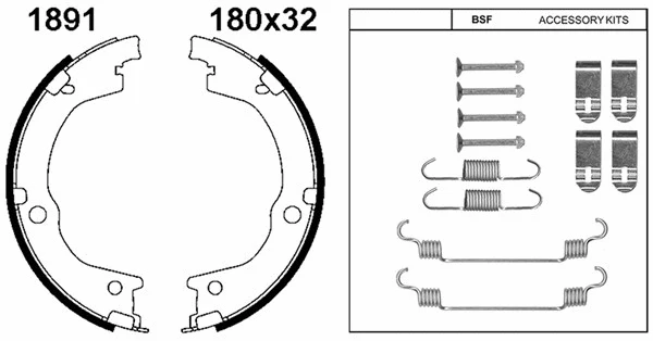 Brake Shoe Set, parking brake (01891K)