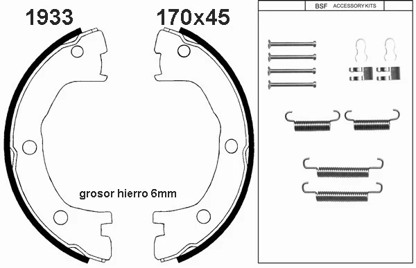 Brake Shoe Set, parking brake (01933K)