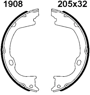 Brake Shoe Set, parking brake (01908)