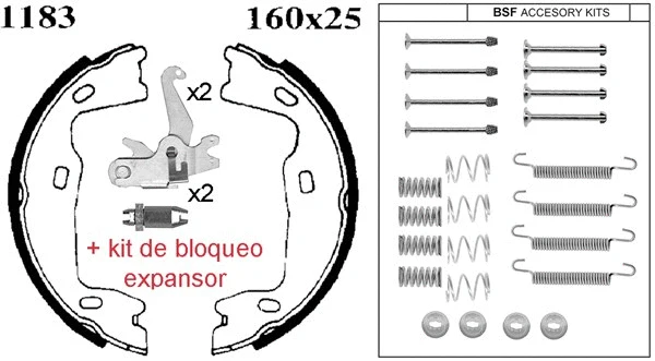 Brake Shoe Set, parking brake (01183KC)