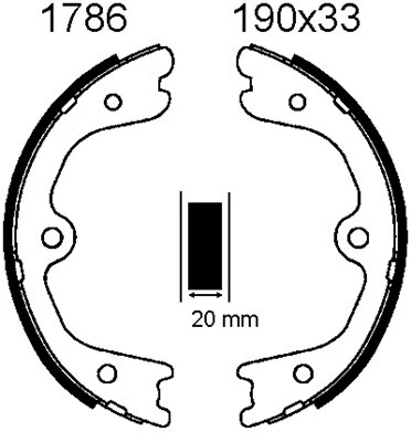 Brake Shoe Set, parking brake (01786)