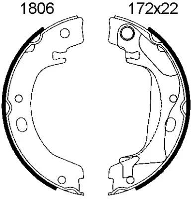 Brake Shoe Set, parking brake (01806)