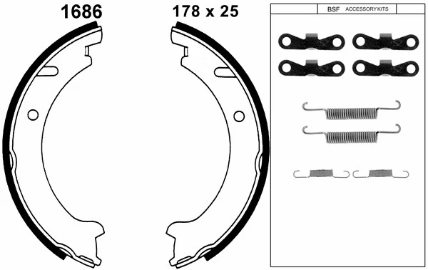 Brake Shoe Set, parking brake (01686K)
