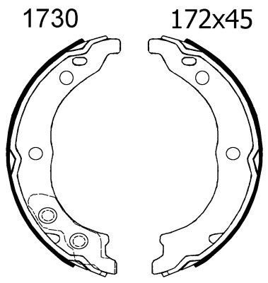 Brake Shoe Set, parking brake (01730)