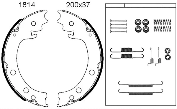 Brake Shoe Set, parking brake (01814K)