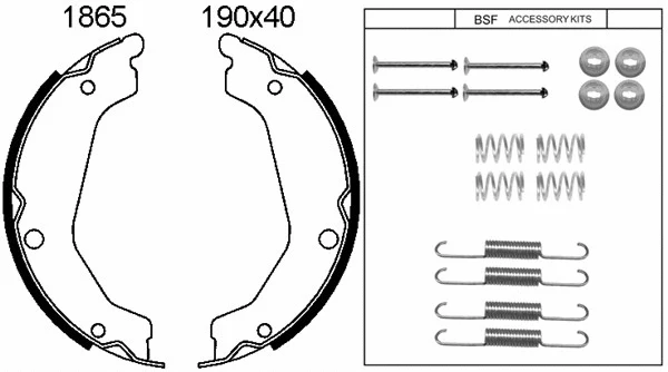 Brake Shoe Set, parking brake (01865K)