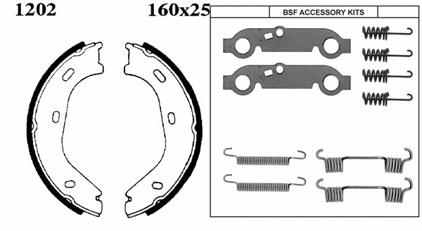 Brake Shoe Set, parking brake (01202K)
