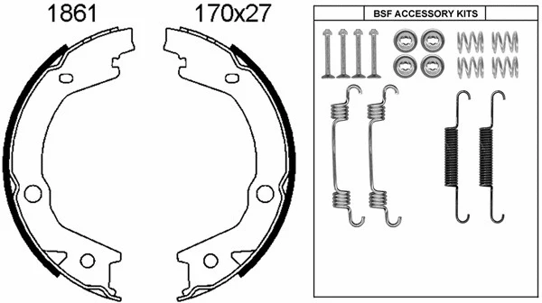 Brake Shoe Set, parking brake (01861K)