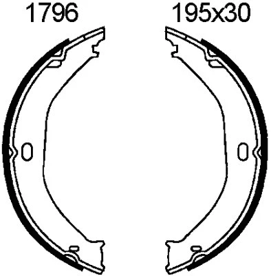 Brake Shoe Set, parking brake (01796)