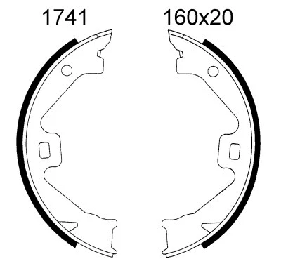 Brake Shoe Set, parking brake (01741)