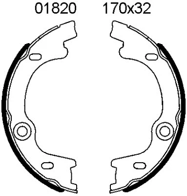 Brake Shoe Set, parking brake (01820)