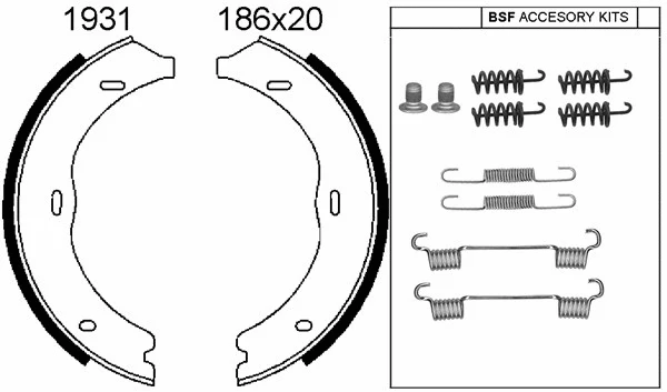 Brake Shoe Set, parking brake (01931K)