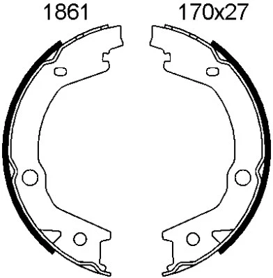 Brake Shoe Set, parking brake (01861)