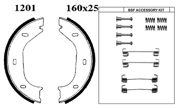Brake Shoe Set, parking brake (01201K)