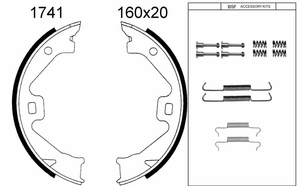 Brake Shoe Set, parking brake (01741K)