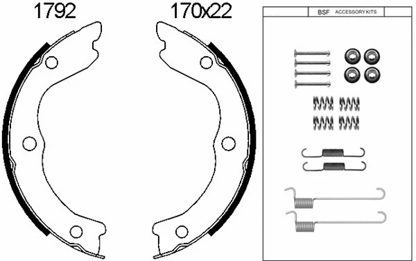 Brake Shoe Set, parking brake (01792K)