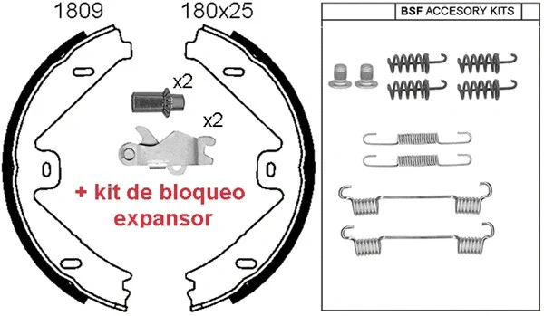 Brake Shoe Set, parking brake (01809KC)