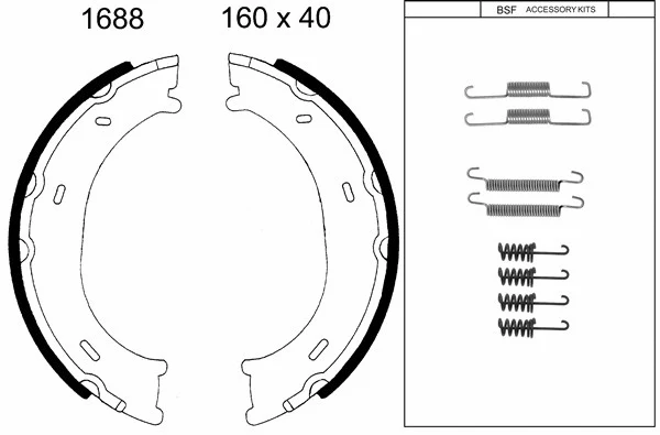 Brake Shoe Set, parking brake (01688K)
